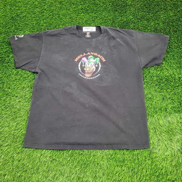 Scary Clown Shirt XL 23x27 Faded Black Hellanbach - Picture 2 of 16